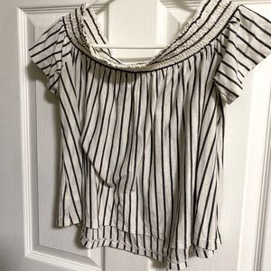 American eagle off the shoulder striped top
